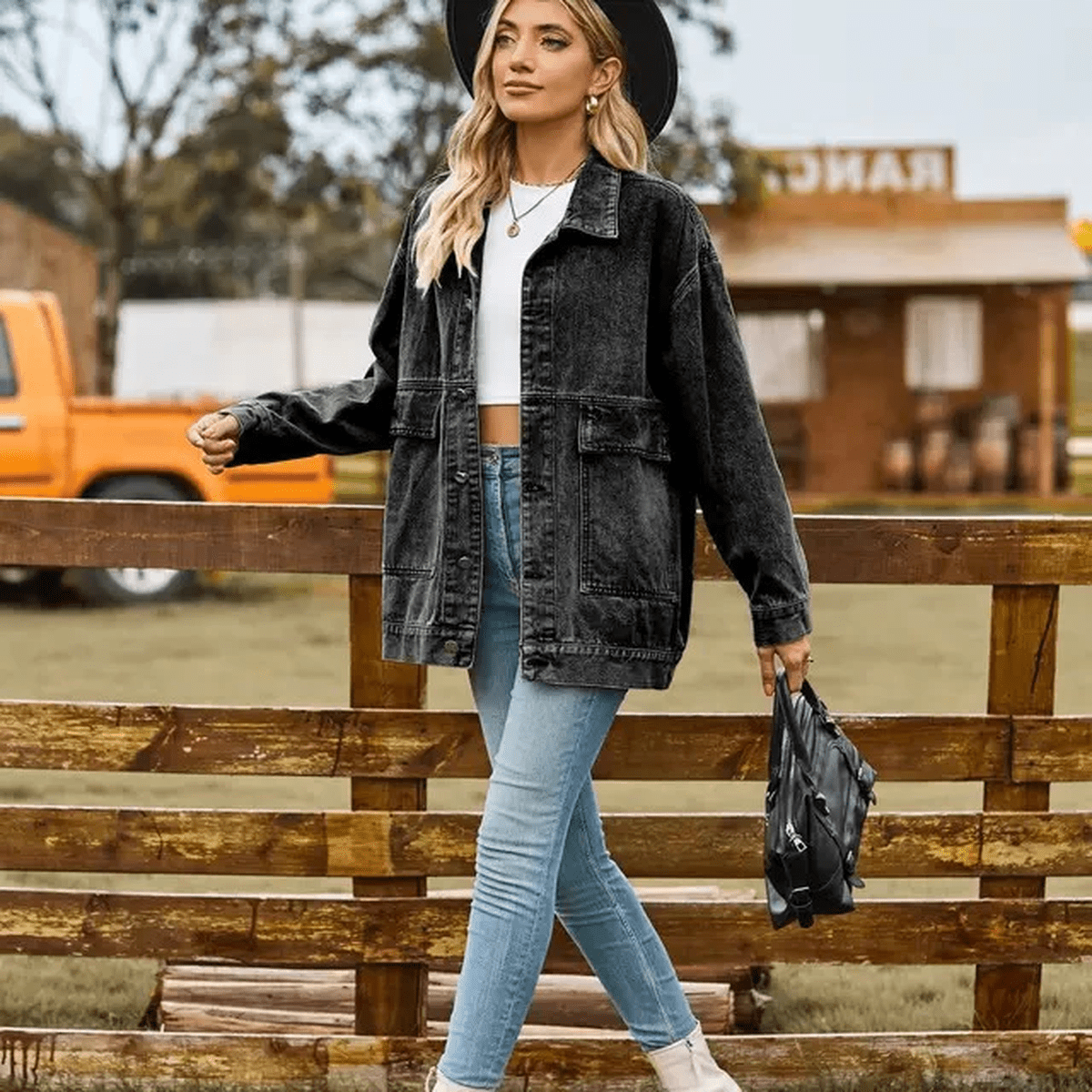 Damen Oversized Jeansjacke – Stilvolles und Zeitloses Design