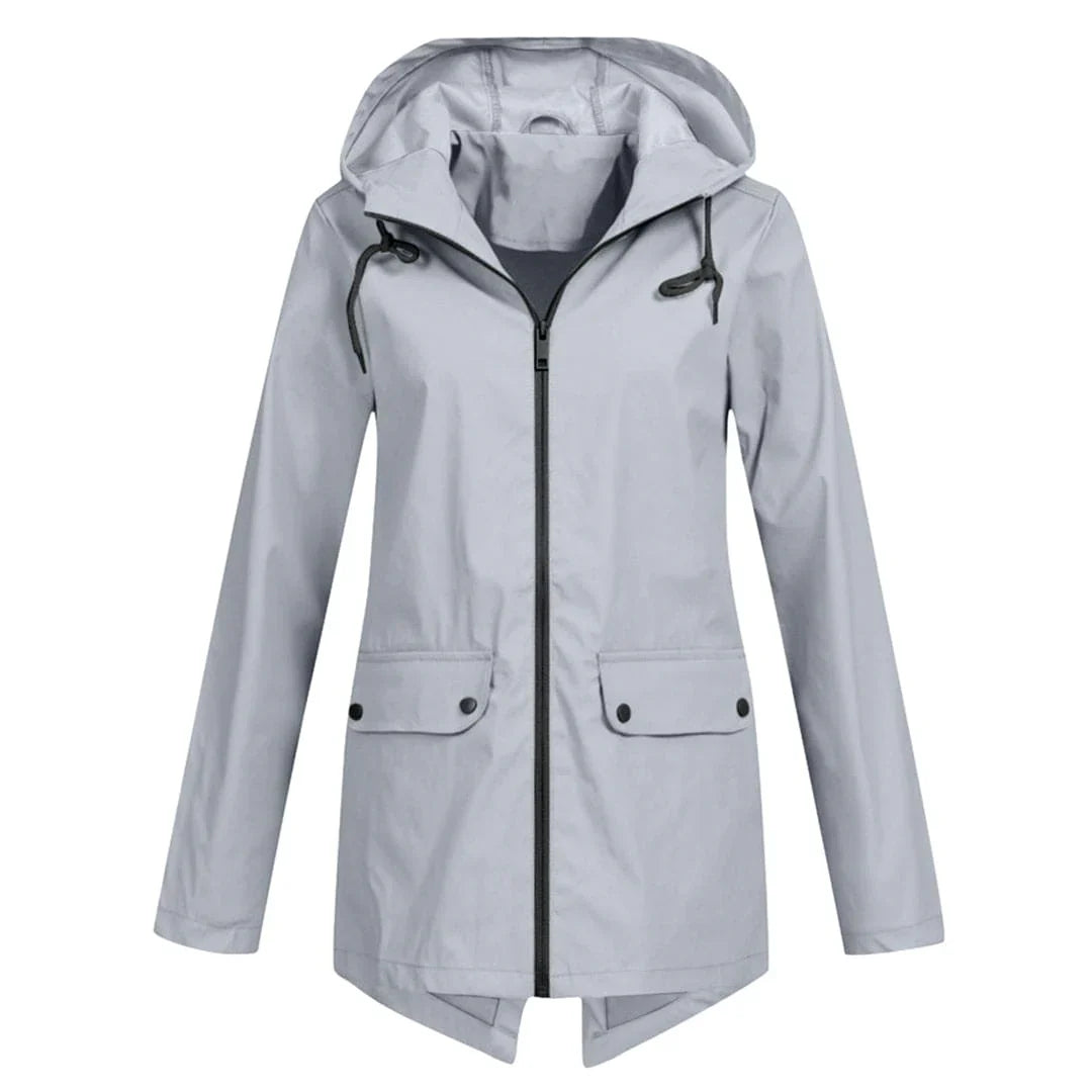 Wasserdichte Damen-Regenjacke mit Kapuze