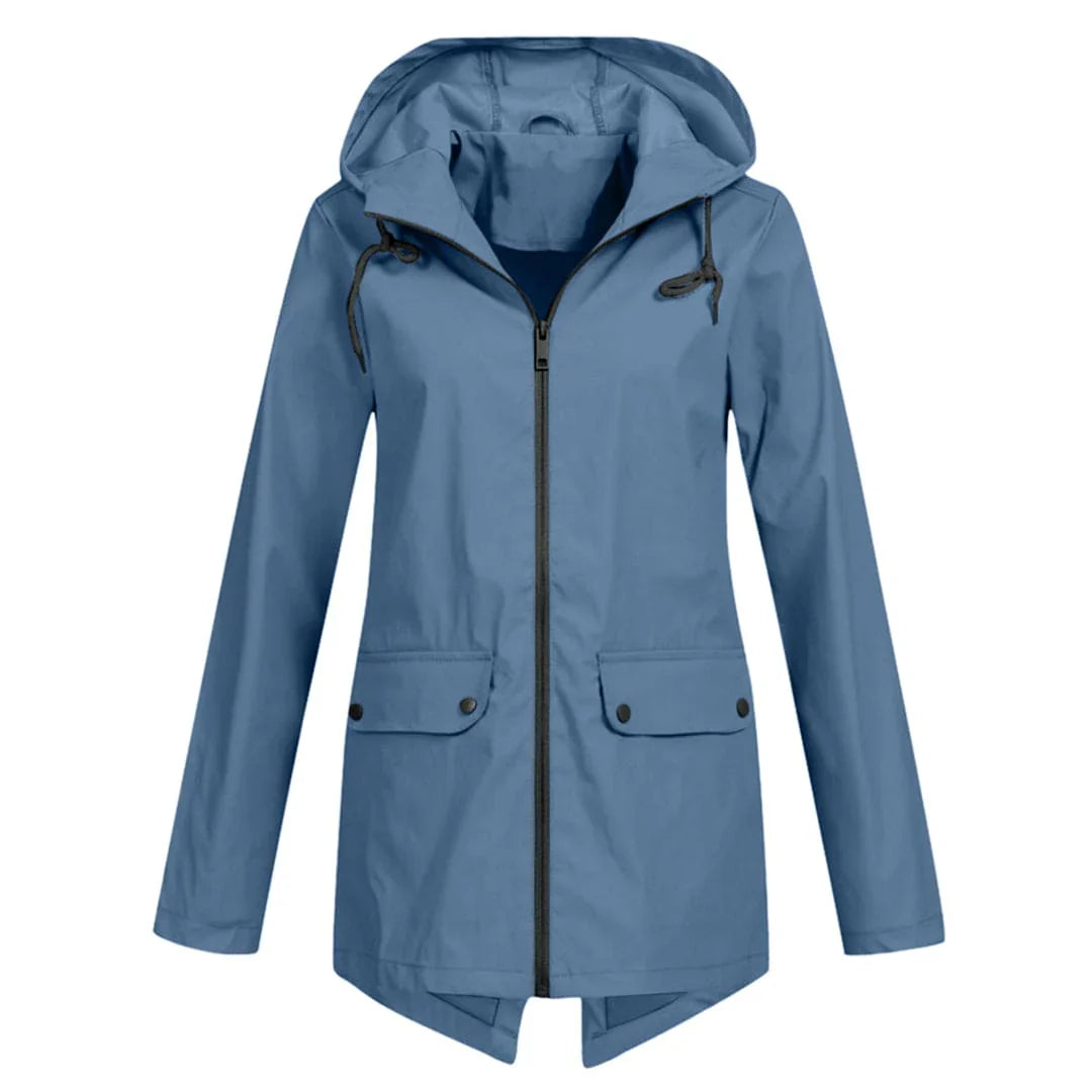 Wasserdichte Damen-Regenjacke mit Kapuze