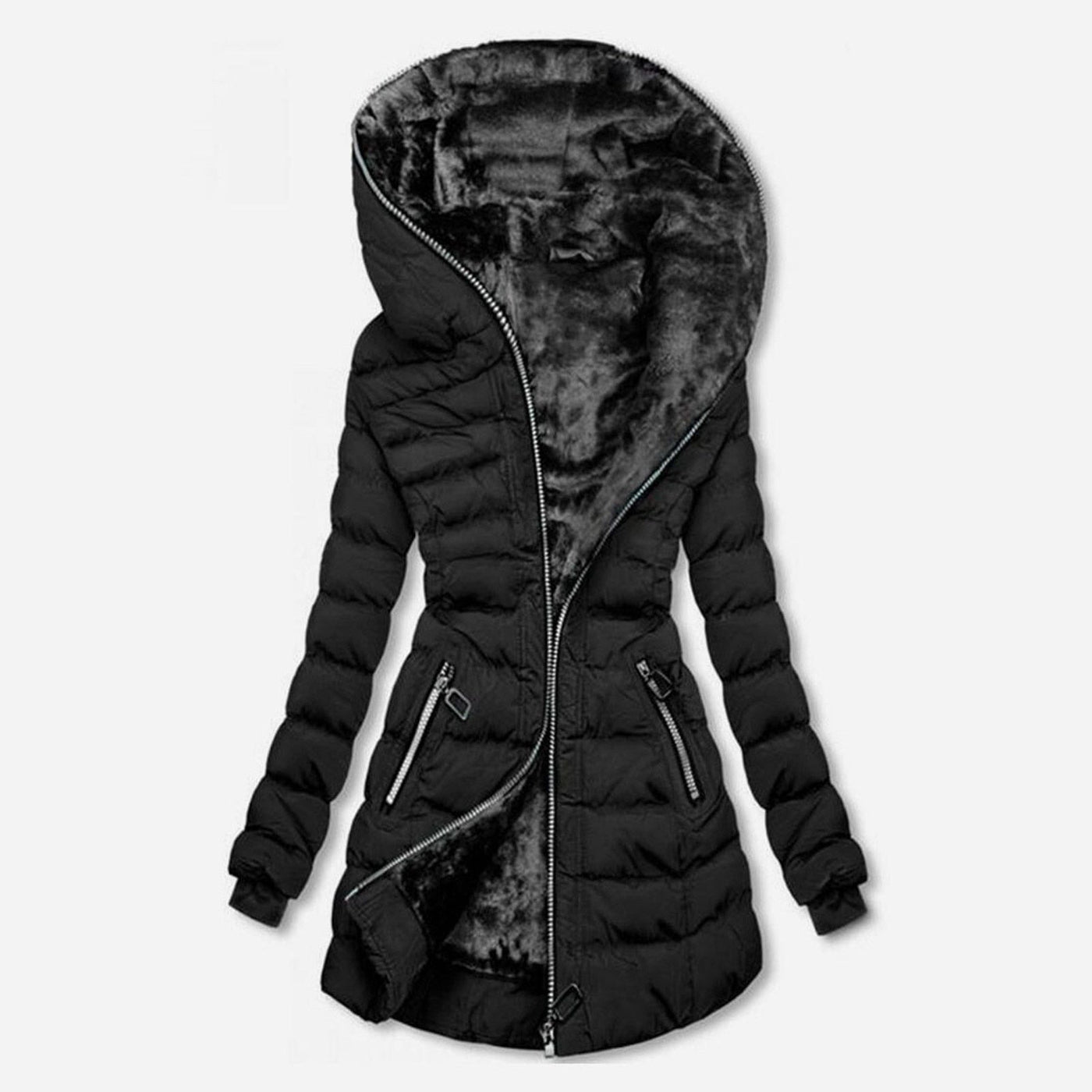 Damen Lange Winterjacke – Warm, Elegant & Mit Fleece-Futter