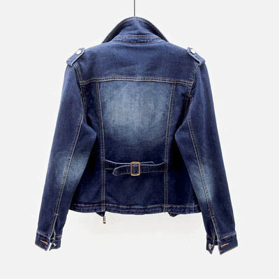 Jeza Denim Damenjacke mit auffälligem Kragen