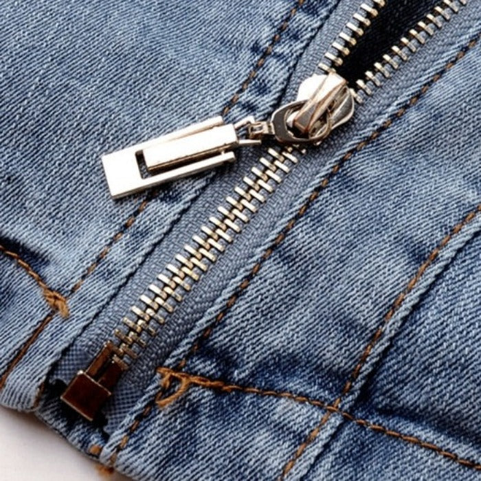 Jeza Denim Damenjacke mit auffälligem Kragen