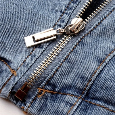 Jeza Denim Damenjacke mit auffälligem Kragen