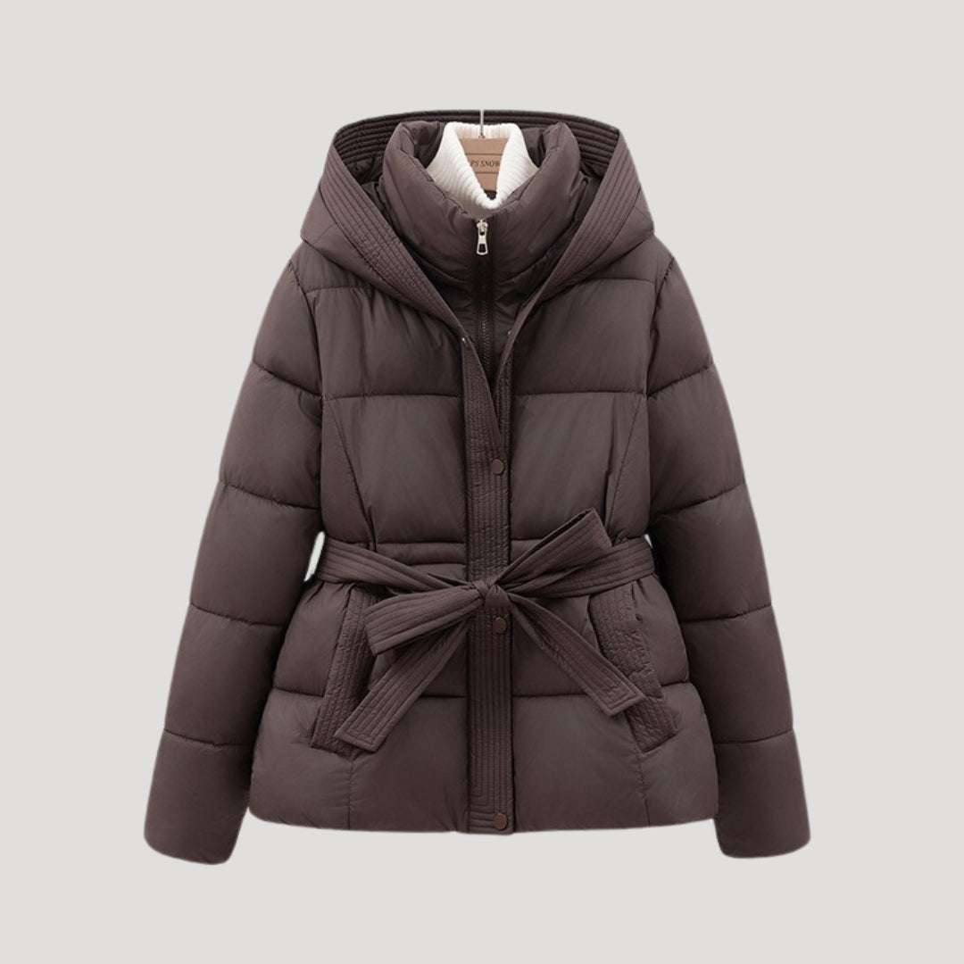 Milano Lange Damen Winterjacke mit Taillengürtel
