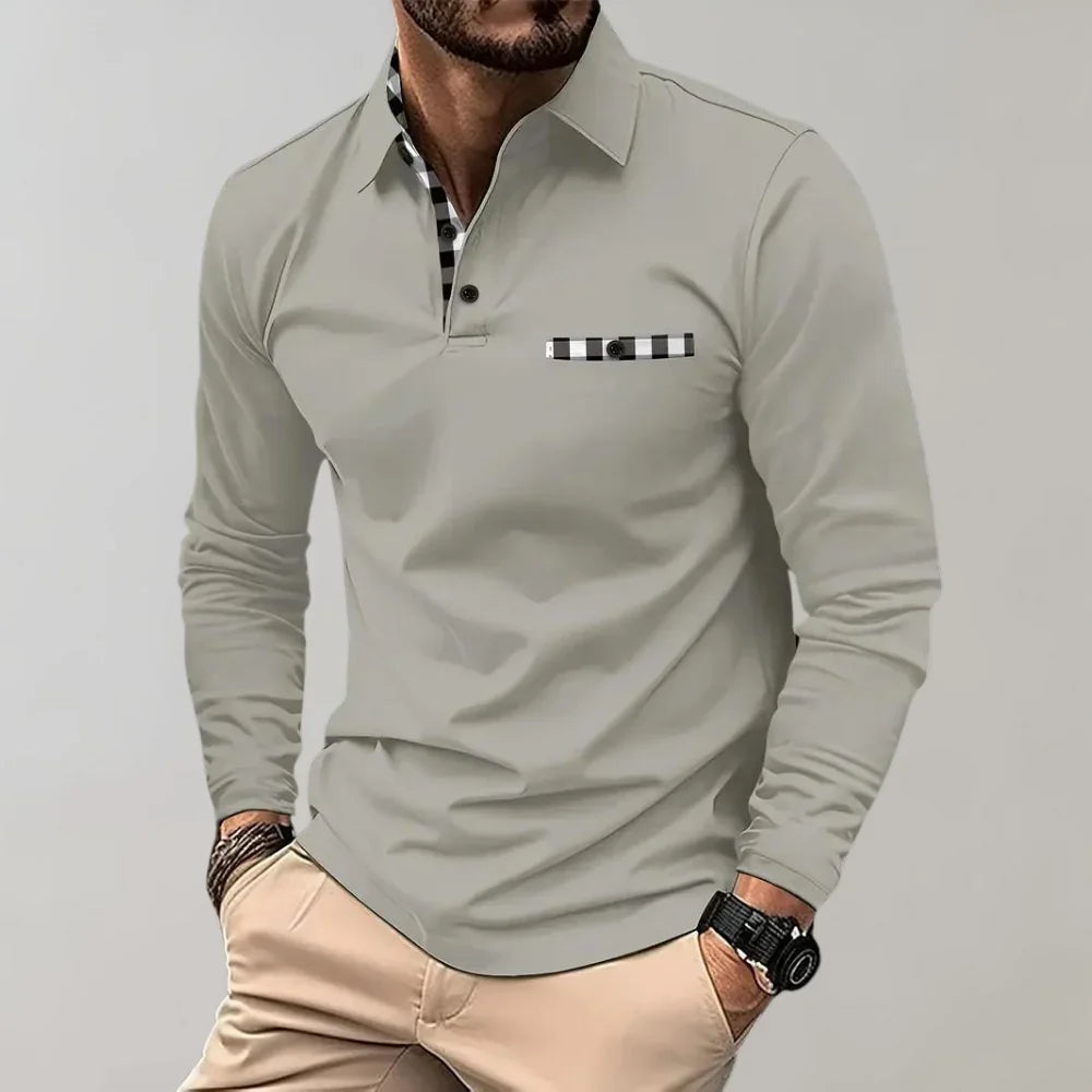Mats Herren Langarm-Polo-Shirt