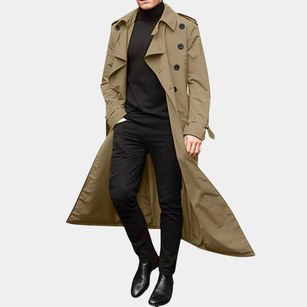 Herren Longline Trenchcoat – Wasserabweisend & Elegant