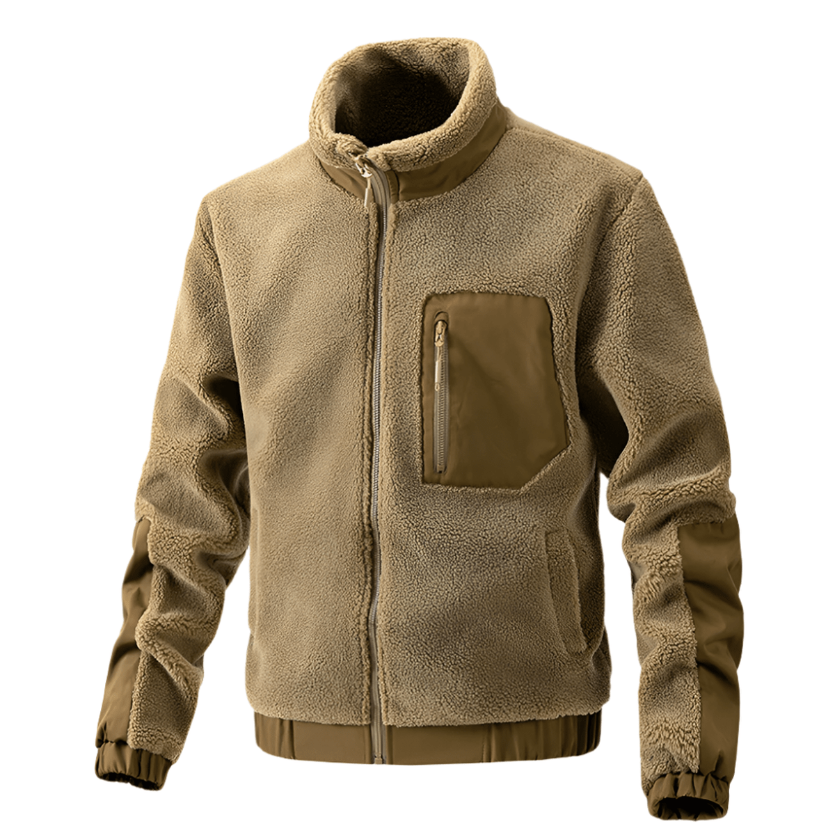 Herren Fleecejacke mit Reißverschluss und Verstärkungen – Bequem & Strapazierfähig