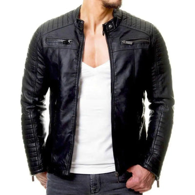 Herren Winddichte Lederjacke – Elegant & Umweltfreundlich