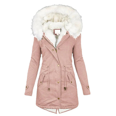 LOUISE – Lange Damen Winterjacke mit Kapuze