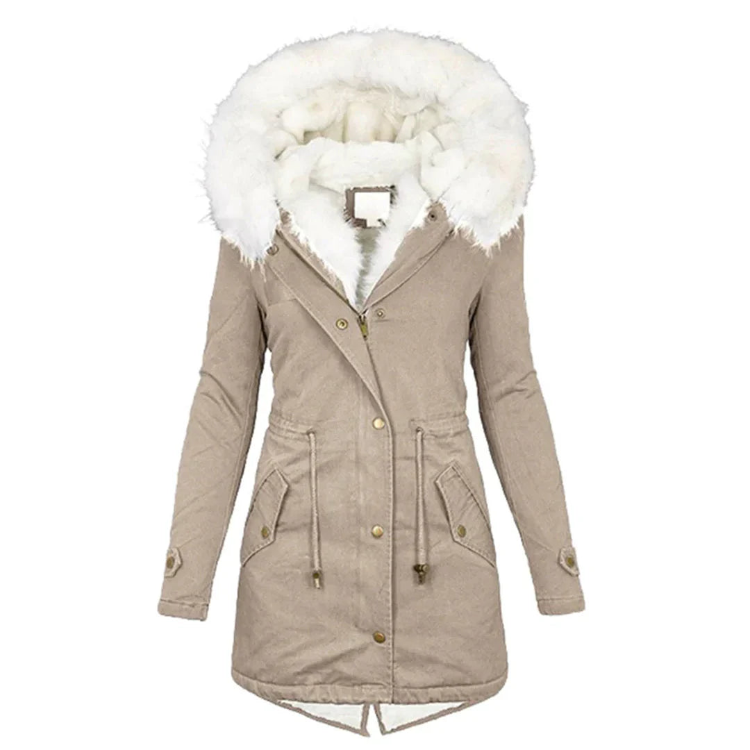 LOUISE – Lange Damen Winterjacke mit Kapuze