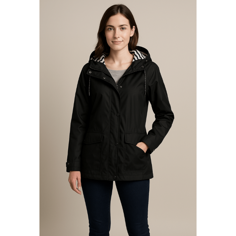 Liora Wasserabweisender Damen-Mittellangmantel mit Verstellbarer Kapuze