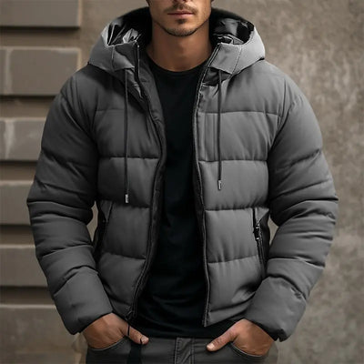 Herren Leichte, Warme und Moderne Gewatteierte Pufferjacke mit Kapuze
