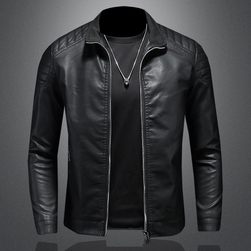 Herren Slim Fit Lederjacke – Klassisches und Zeitloses Design