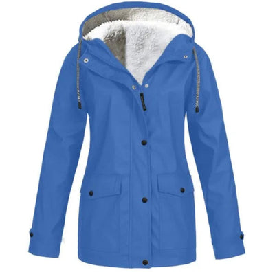 Damen Outdoor-Jacke mit Kapuze – Wasserdicht, Winddicht und Fleece-Futter