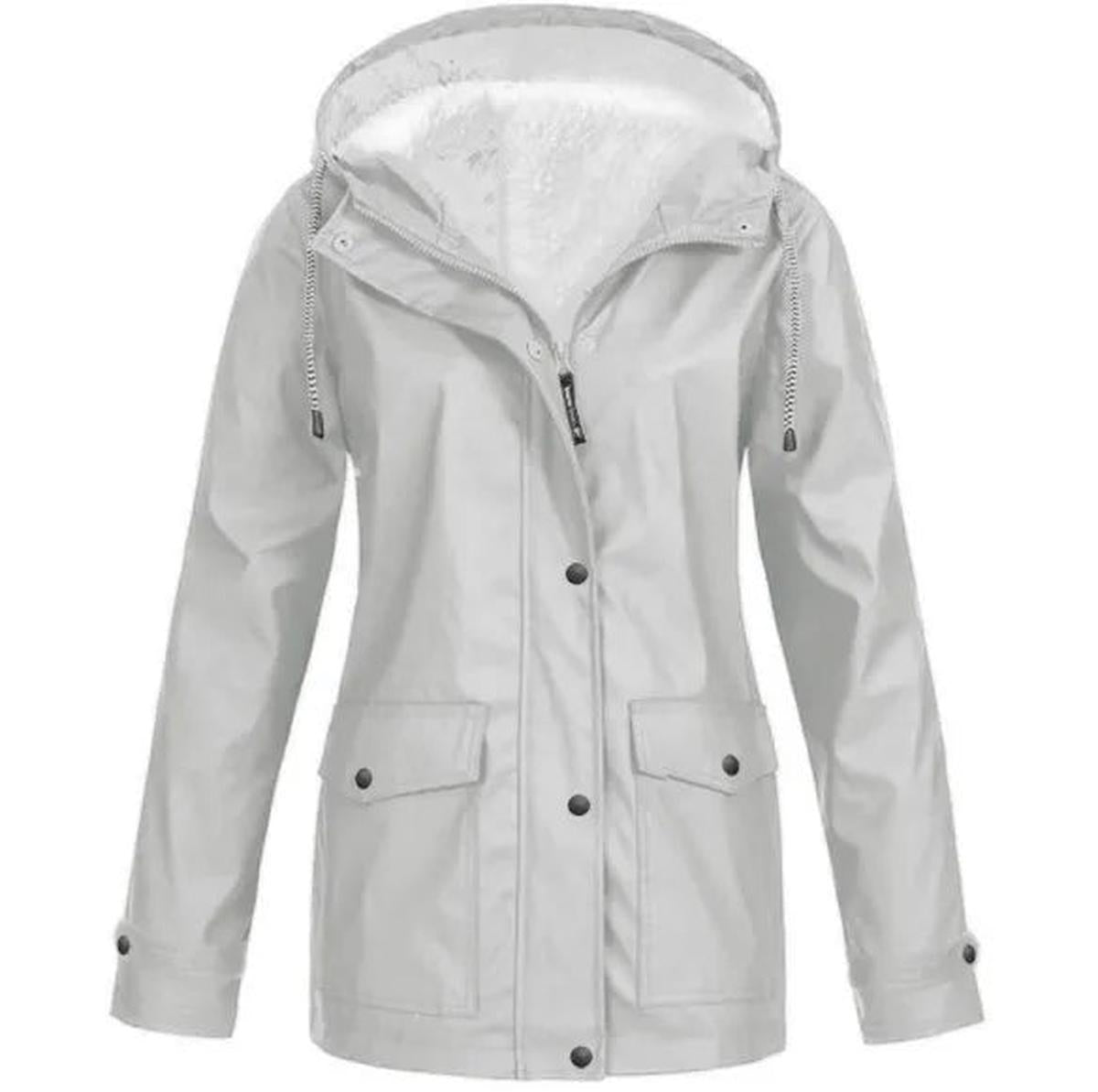 Damen Outdoor-Jacke mit Kapuze – Wasserdicht, Winddicht und Fleece-Futter