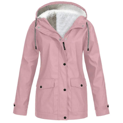 Damen Outdoor-Jacke mit Kapuze – Wasserdicht, Winddicht und Fleece-Futter