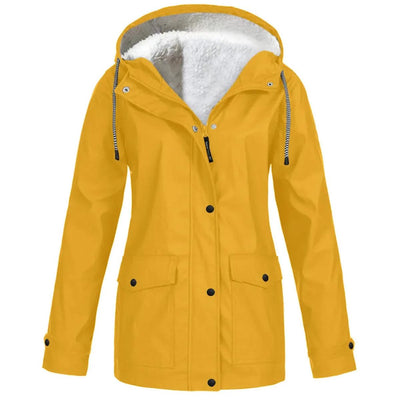 Damen Outdoor-Jacke mit Kapuze – Wasserdicht, Winddicht und Fleece-Futter