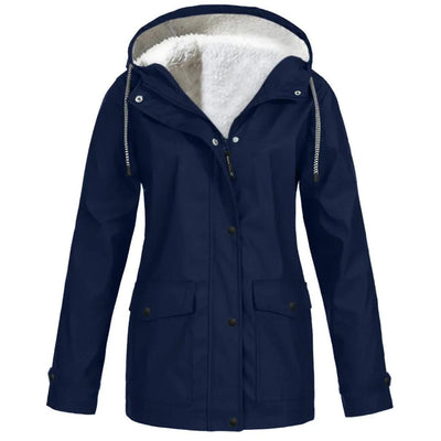 Damen Outdoor-Jacke mit Kapuze – Wasserdicht, Winddicht und Fleece-Futter