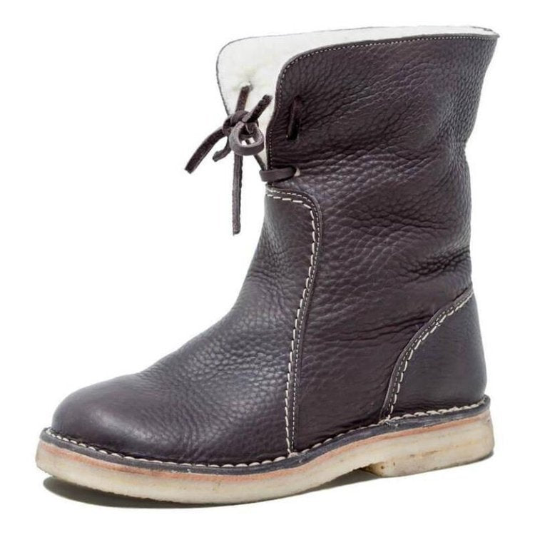 Lesli Boots – Damen Schnürstiefeletten mit Absatz in Lederlook