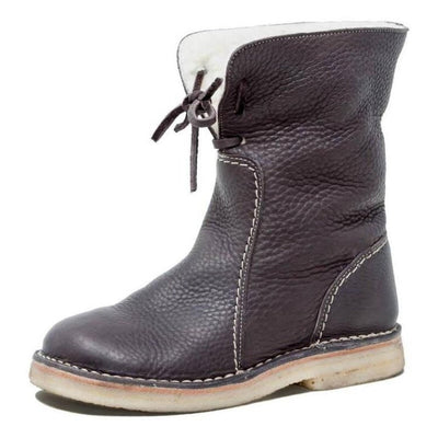 Lesli Boots – Damen Schnürstiefeletten mit Absatz in Lederlook