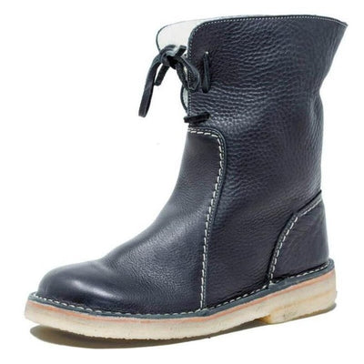 Lesli Boots – Damen Schnürstiefeletten mit Absatz in Lederlook