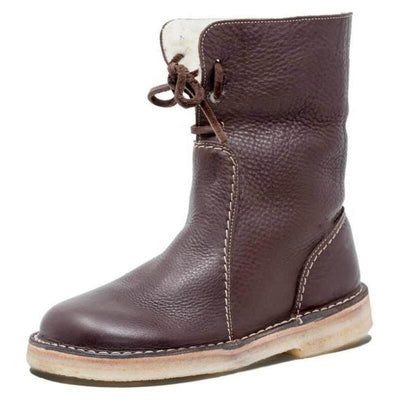 Lesli Boots – Damen Schnürstiefeletten mit Absatz in Lederlook