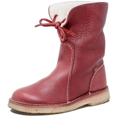 Lesli Boots – Damen Schnürstiefeletten mit Absatz in Lederlook