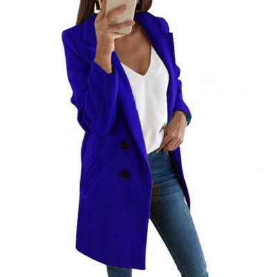 Damen Eleganter Lange Blazer Mantel – Stilvoll & Behaglich für Jeden Anlass
