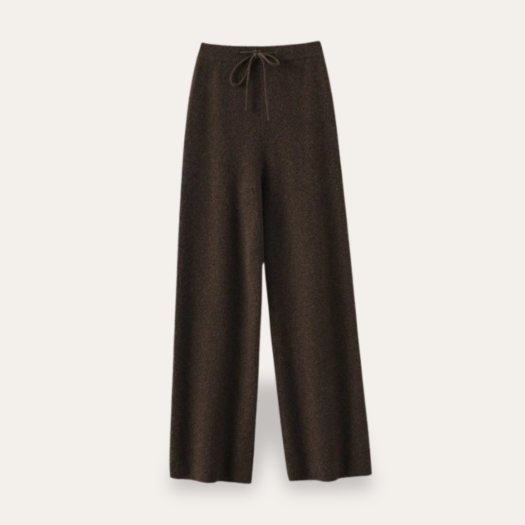Breite Strickhose aus Cashmere für Damen