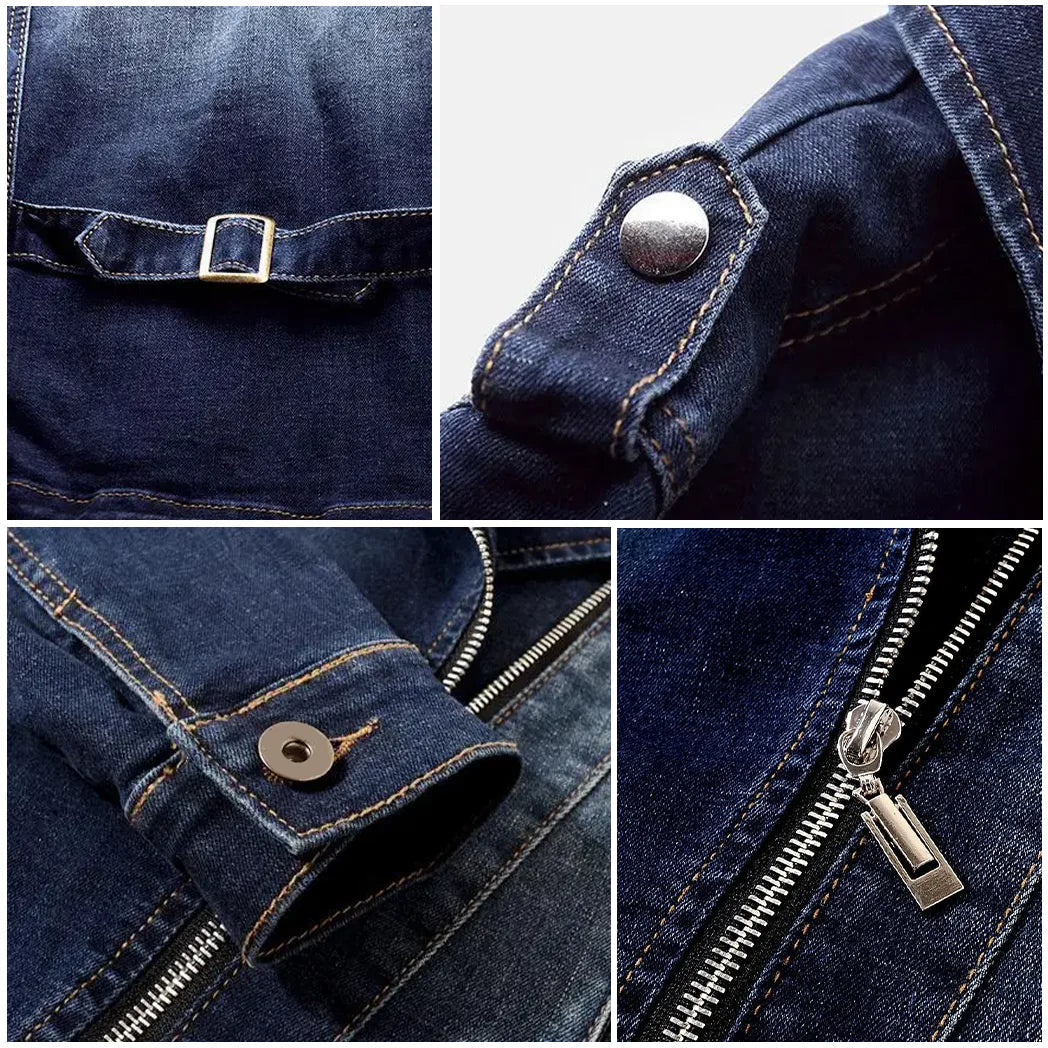 Jeza Denim Damenjacke mit auffälligem Kragen