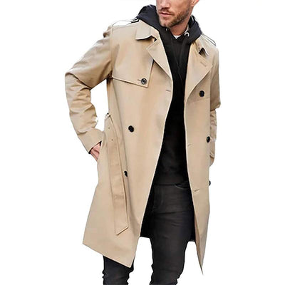 Herren Trenchcoat – Klassisch mit Reverskragen und Taillengürtel