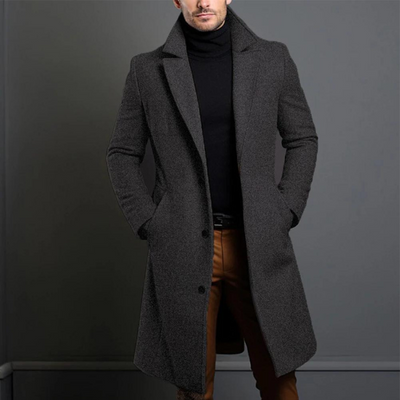 Lange Herren Winterjacke – Eleganter Schnitt im luxuriösen Woll-Look
