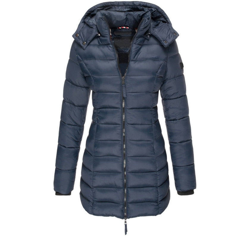 Moderne Winter-Pufferjacke mit Abnehmbarer Kapuze