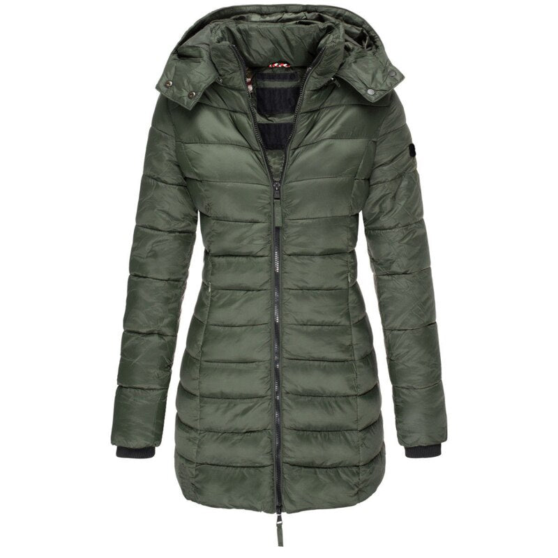 Moderne Winter-Pufferjacke mit Abnehmbarer Kapuze