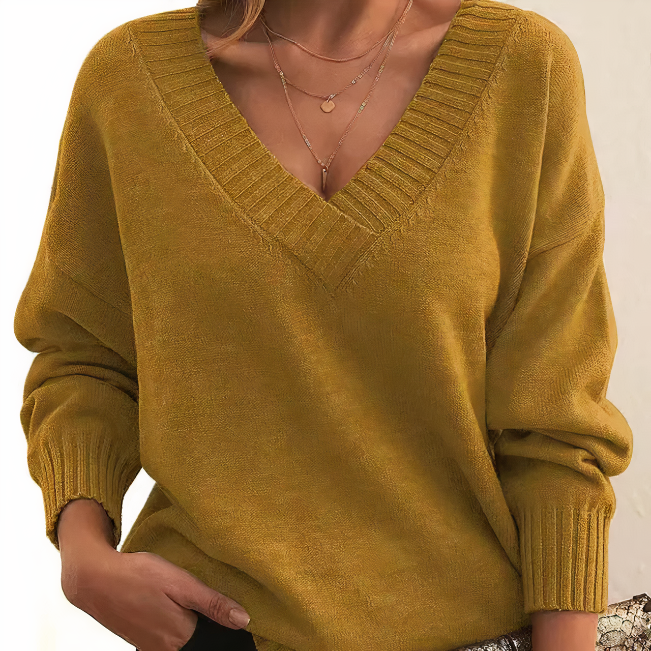 Isabella Damen Pullover aus Kaschmir mit V-Ausschnitt