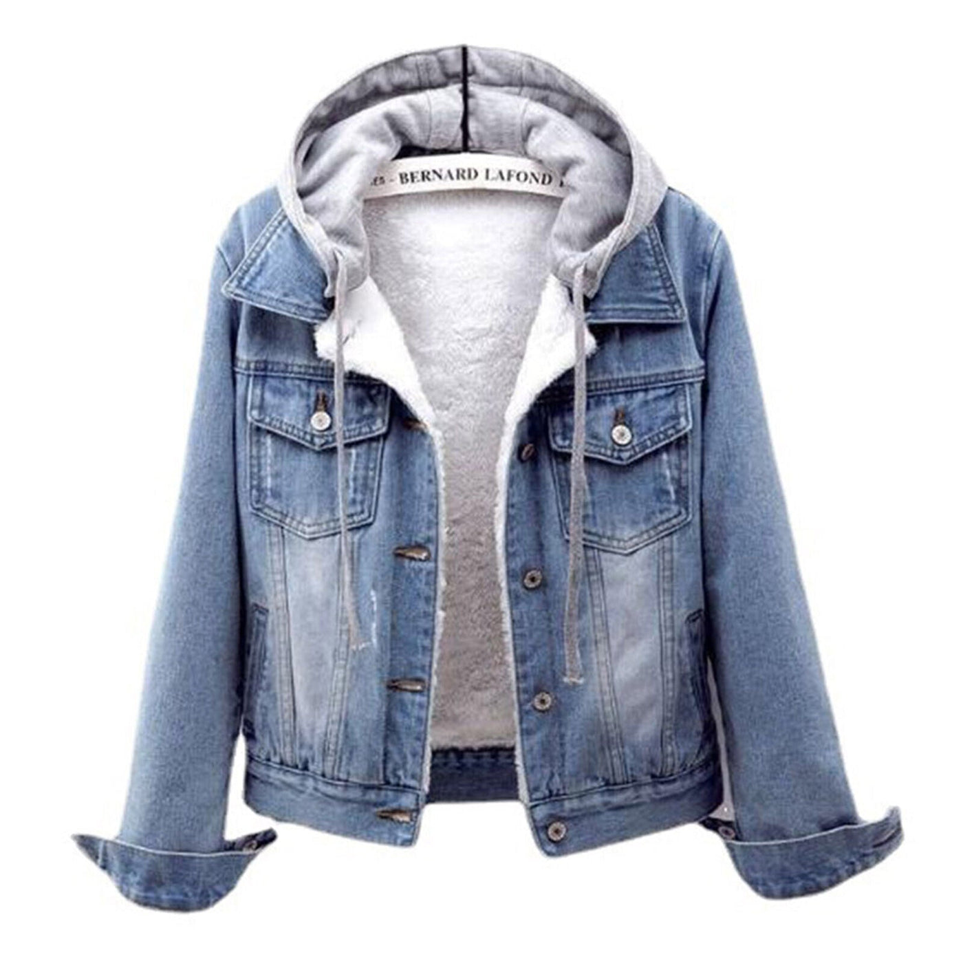 Plus Size Damen Kapuzen Denimjacke