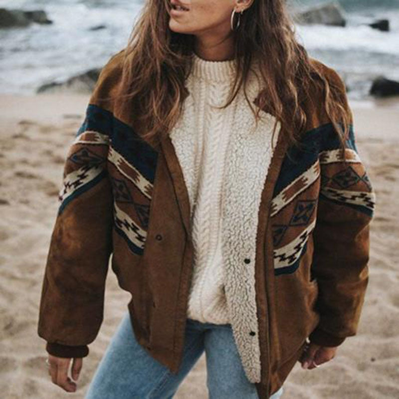 Vintage Plush Winter Jacket for Women – Daisy Coat