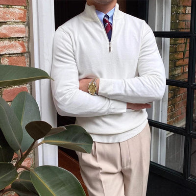 Men's Knitted Quarter-Zip Sweater